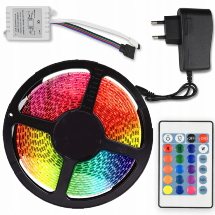 Lemon Tree Светодиодная лента LED SMD 3528 5m с блоком питания RGB (Цветная)