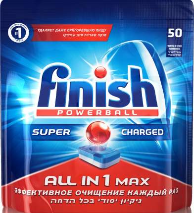 Таблетки для посудомоечной машины Finish all in 1 shine&protect 50 штук