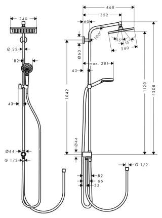 Душевая стойка Hansgrohe 27289000
