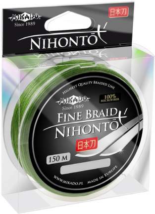 Леска плетеная Mikado Nihonto Fine 0,14 мм, 150 м, 9,7 кг green