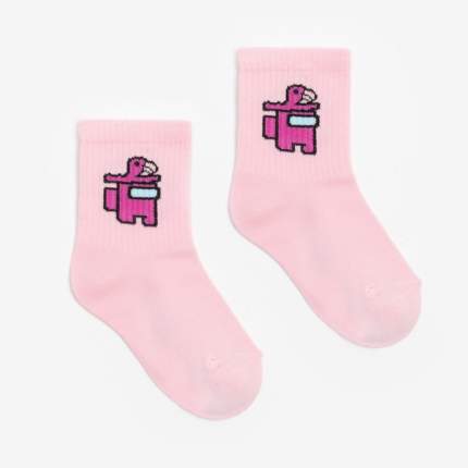 Носки детские "Among Us", цвет розовый, размер 18   ...