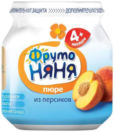 Пюре фруктовое ФрутоНяня из персиков 4 мес. 110 г, 1 шт.