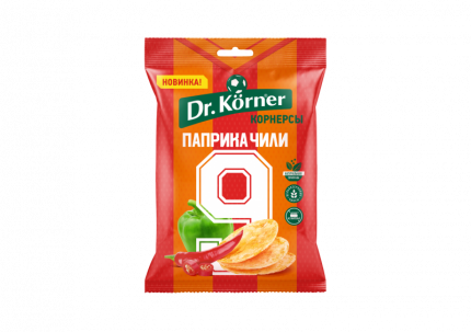 Чипсы Dr.Korner цельнозерновые кукурузно-рисовые с паприкой и чили 50 г