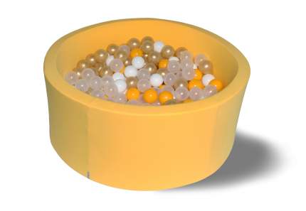 Сухой игровой бассейн Лимонное золото желтый 40см с 200 шарами: желт, бел, прозр, золот
