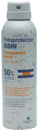 ISDIN спрей для загара SPF 50 Transparent Spray Wet Skin купить в Москве