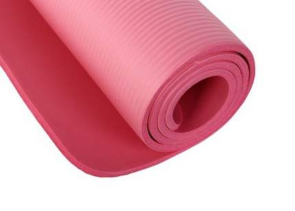 Коврик для йоги и фитнеса Larsen NBR pink 183 см, 10 мм