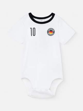 Боди детское для мальчиков H&M Football Bodysuit 0967249009 белое 80