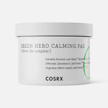 Пэды для лица CosRX One Step Green Hero успокаивающие, для чувствительной кожи 70 шт.