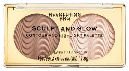 Набор для контуринга лица Revolution PRO Sculpt & Glow бронзер и хайлайтер Desert Sky 18 г