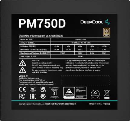 Блок питания DEEPCOOL PM750D-F21 750W (R-PM750D-FA0B-EU)