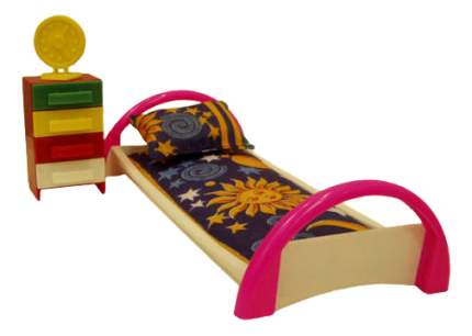 Кровать с тумбочкой для кукольного дома Форма