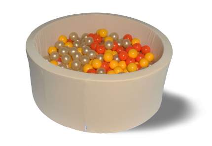 Сухой игровой бассейн Бежевое золото бежевый 40см с 200 шарами: оранж, желт, золот