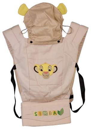 Рюкзак-кенгуру Polini kids Disney baby "Король Лев", с вышивкой, бежевый