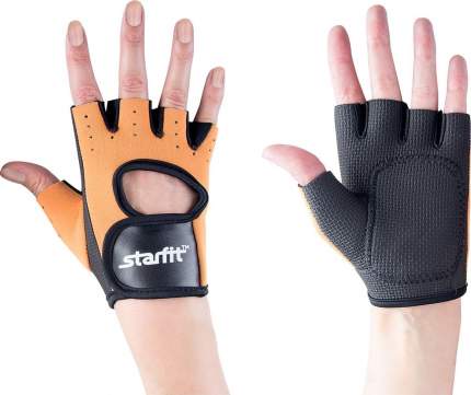Перчатки для фитнеса StarFit SU-107, оранжевый/черный, L
