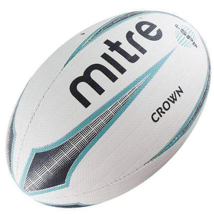 Мяч для регби Mitre Crown, 5, белый/голубой