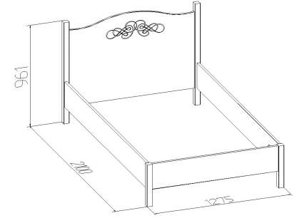 Кровать полутораспальная Глазов мебель Adele 4 120х200 см, бежевый/коричневый
