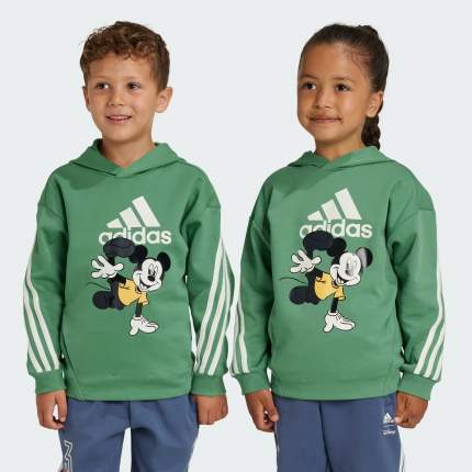 Худи Adidas для мальчиков, IW0672, зелёный AF4K, размер 116