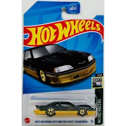 HKJ80 Машинка игрушка Hot Wheels металлическая коллекционная MATT AND DEBBIE HAYS 1988 PRO STREET THUNDERBIRD черный.  ...