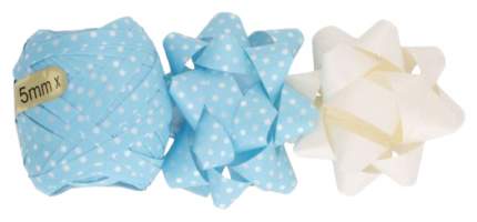Набор для оформления подарков: банты + лента, цвет голубой, белый