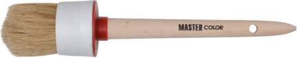 Круглая кисть, натур, щетина, 55% топс, деревянная ручка, d35 мм 30-0404