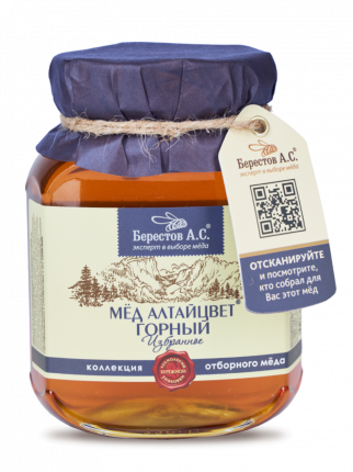 Мёд натуральный "Алтайцвет Горный" Берестов А.С., коллекция Избранное, 500 г