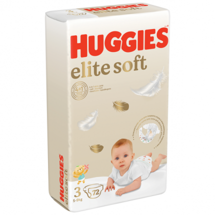Подгузники Huggies Elite Soft 5-9 кг, 3 размер, 72 шт