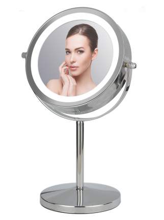 Двустороннее косметическое зеркало с подсветкой Planta PLM-1625 Chrome, 5х увеличение