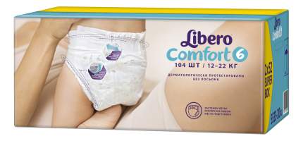 Подгузники Libero Comfort Size 6 (12-22кг), 104 шт.