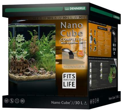 Нано-аквариум для рыб, креветок Dennerle NanoCube Complete PlusStyle LED M, бесшовный, 30л