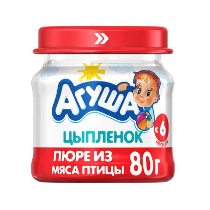 Пюре мясное Агуша Цыпленок с 6 мес. 80 г