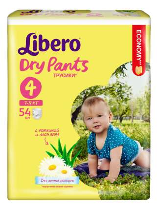 Подгузники-трусики Libero Dry Pants Size 4 (7-11кг), 54 шт.