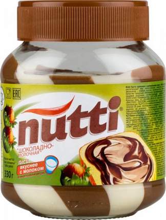 Паста ореховая Nutti шоколадно-молочная 330 г