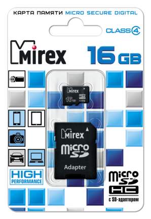 Карта памяти MIREX Micro SDHC 16GB
