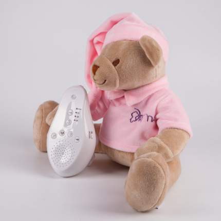 Игрушка-комфортер Мишка DrЁma BabyDou для сна, с белым и розовым шумом, розовый 103