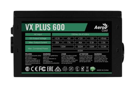 Блок питания компьютера Aerocool VX PLUS 600