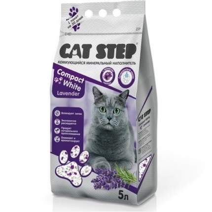 Комкующийся наполнитель Cat Step Compact White Lavеnder минеральный, 5 л