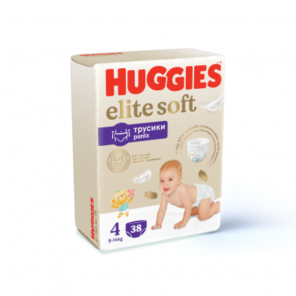 Подгузники-трусики Huggies Elite Soft 9-14 кг, 4 размер, 38 шт