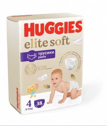 Подгузники-трусики Huggies Elite Soft 9-14 кг, 4 размер, 38 шт