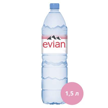 Вода минеральная Evian негазированная пластик 1.5 л