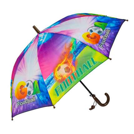 Зонт детский Rain Lucky для мальчиков Футбольный мяч со свистком, зелено-фиолетовый