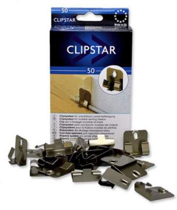 Крепления к шпонированному плинтусу (клипсы) CLIPSTAR с кабель-каналом до 7мм - 50шт/уп