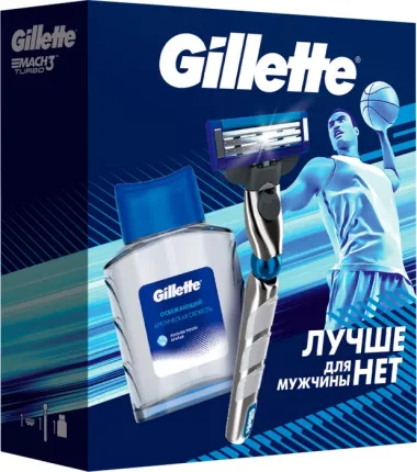 Набор для бритья Gillette MaСh3 Turbo 3D 3 предмета