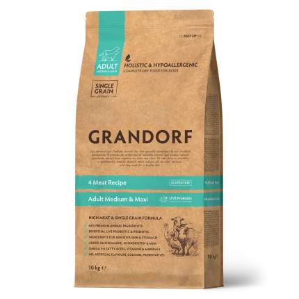 Сухой корм для собак Grandorf Adult Medium&Maxi 4 вида мяса, 10кг