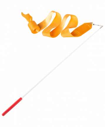 Лента для художественной гимнастики Amely Agr-301 6м, с палочкой 56 см, оранжевый