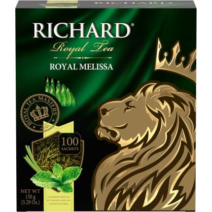 Чай зеленый Richard Royal Melissa, с добавками, 100 сашетов
