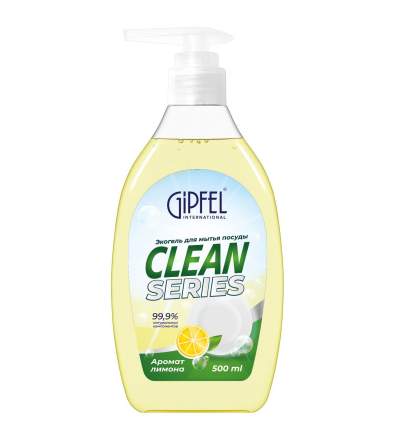Экогель для мытья посуды Gipfel Clean Series с ароматом лимона 52302. В прозрачной бутылке с дозатором  ...
