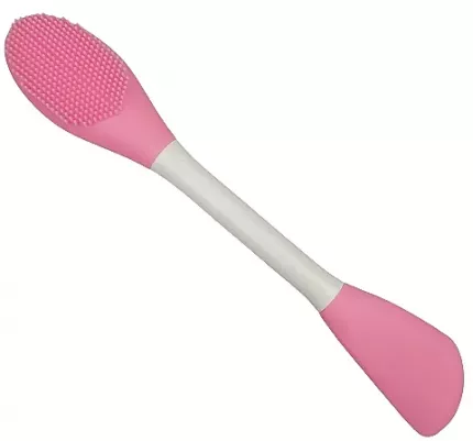 Силиконовая двусторонняя кисть Sweet Beauty для очищения лица и нанесения масок, розовый