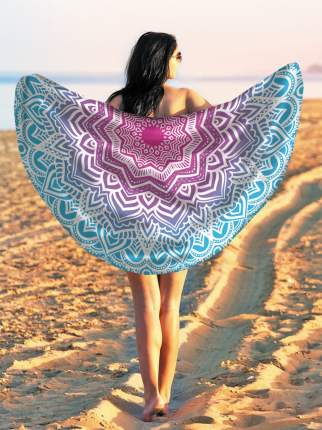 Парео и Пляжный коврик JoyArty "Классический цветочный узор", трикотаж 150 см