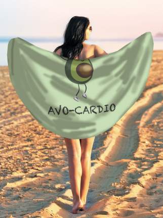 Парео и Пляжный коврик JoyArty "Спортивный авокадо", трикотаж 150 см