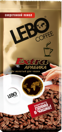 Кофе молотый Lebo Extra Арабика среднеобжаренный для чашки 100 г